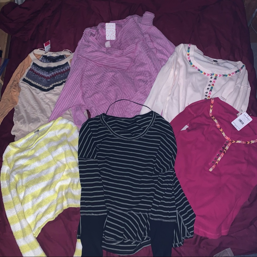 free people re-sellers wholesale lot 7 tops all new different sizes